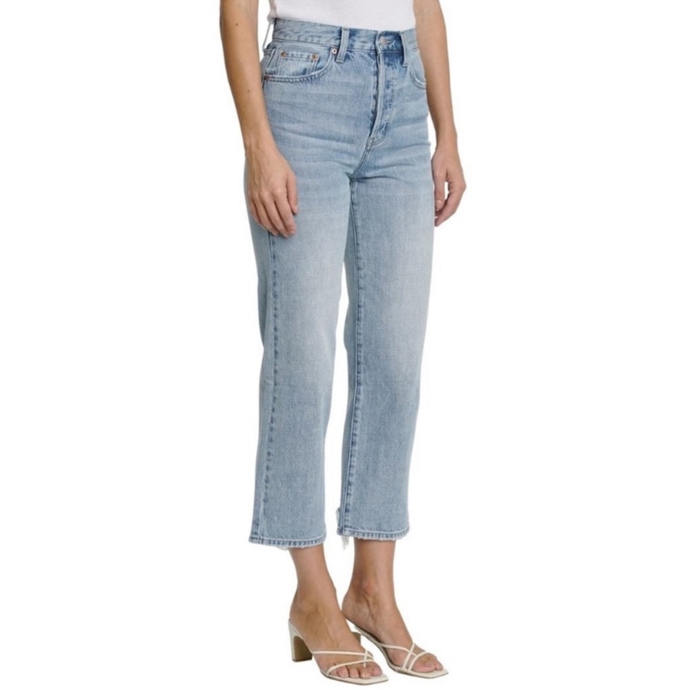 Pistols Cassie High Waist Chewed Hem Crop Straight Jeans in Laurel Size 29